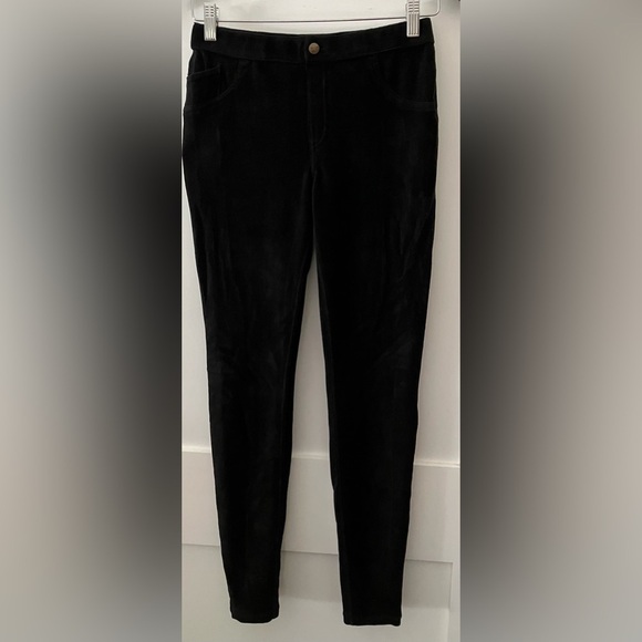 HUE velvety corduroy jean look leggings / Black Cotton Blend - Picture 1 of 16